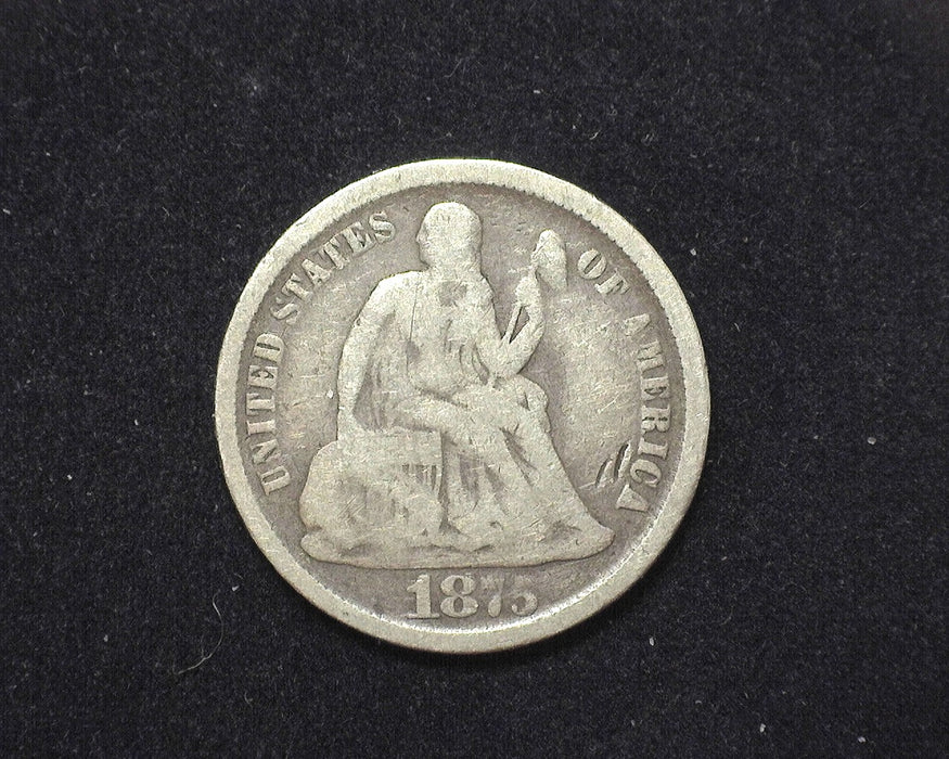 1875 CC Liberty Seated Dime G Mintmark below - US Coin