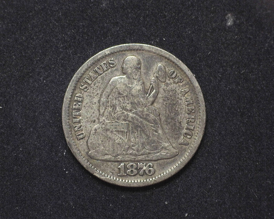 1876 S Liberty Seated Dime F - US Coin