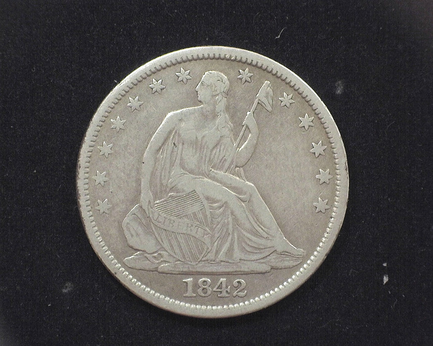 1842 Liberty Seated Half Dollar VF Large letters - US Coin