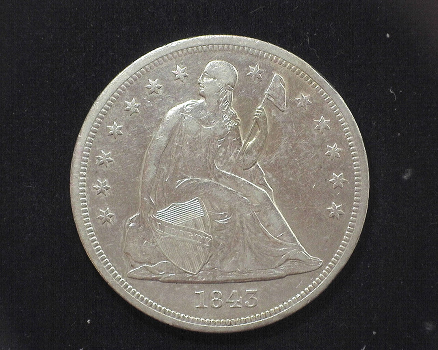 1843 Liberty Seated Dollar XF/AU - US Coin