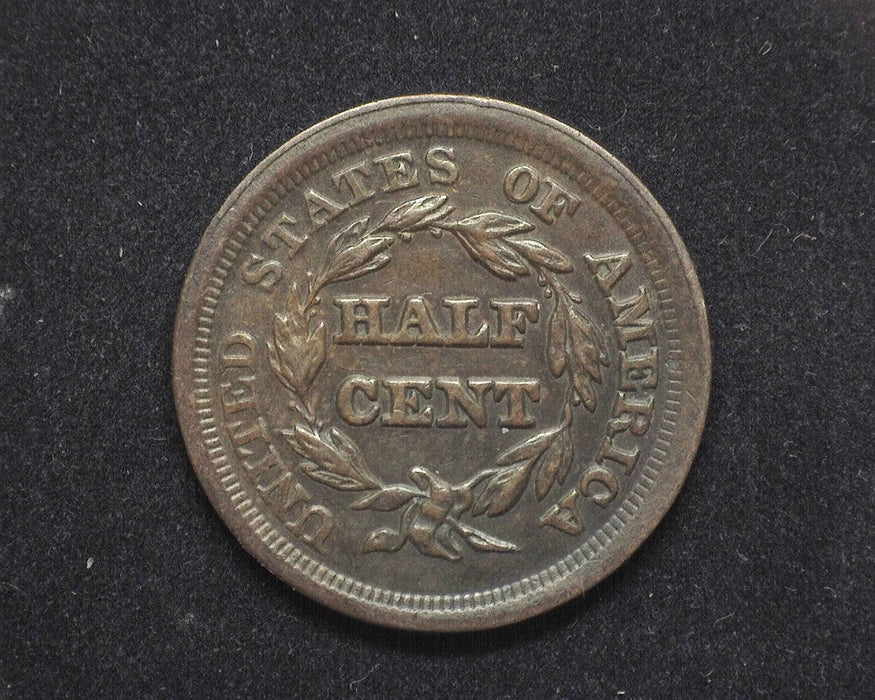 1853 Braided Hair Half Cent XF - US Coin