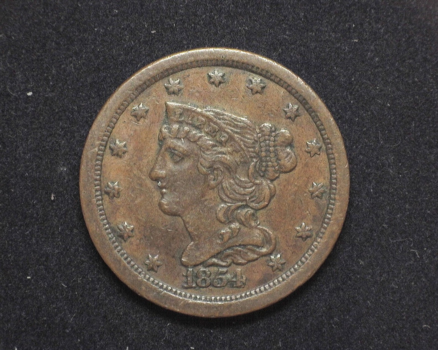 1854 Braided Hair Half Cent VF/XF - US Coin