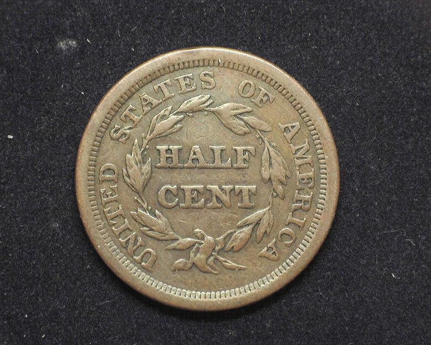 1857 Braided Hair Half Cent VF - US Coin