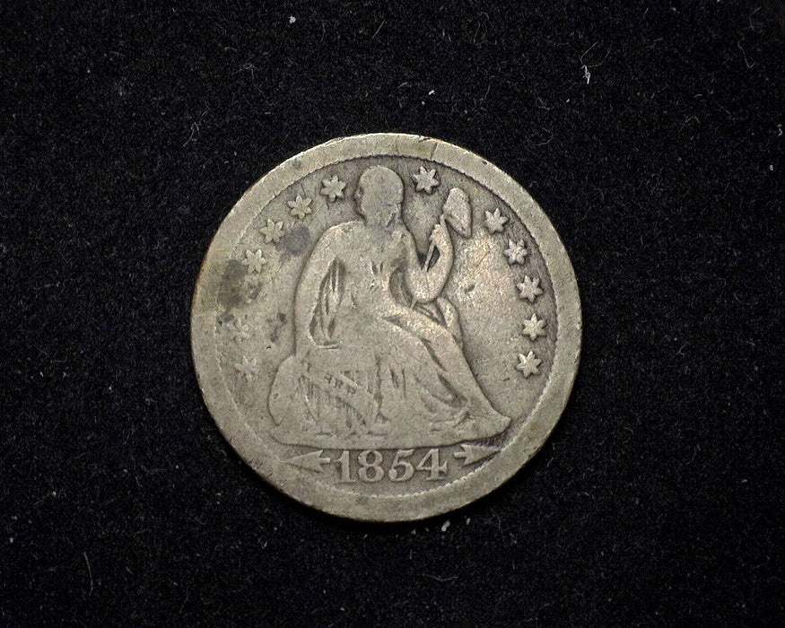 1854 O Liberty Seated Dime VG Arrows - US Coin