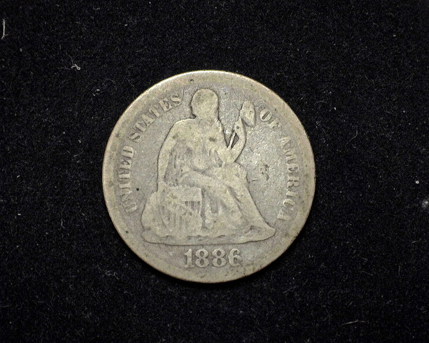 1886 Liberty Seated Dime AG - US Coin