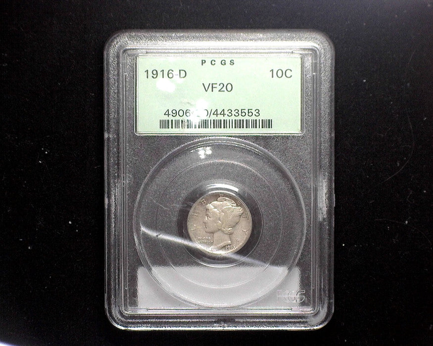 1916 D Mercury Dime PCGS VF-20 - US Coin