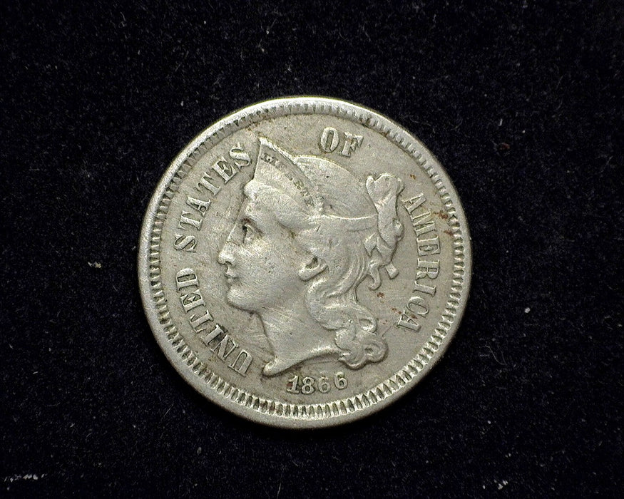 1866 Three Cent Nickel VF - US Coin