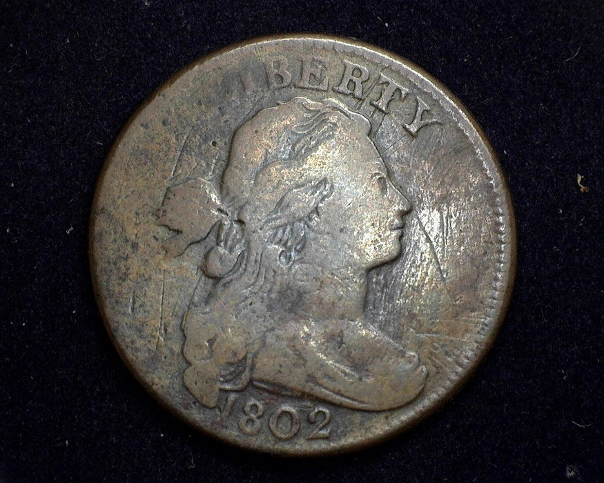 1802 Large Cent Draped Bust Cent F - US Coin