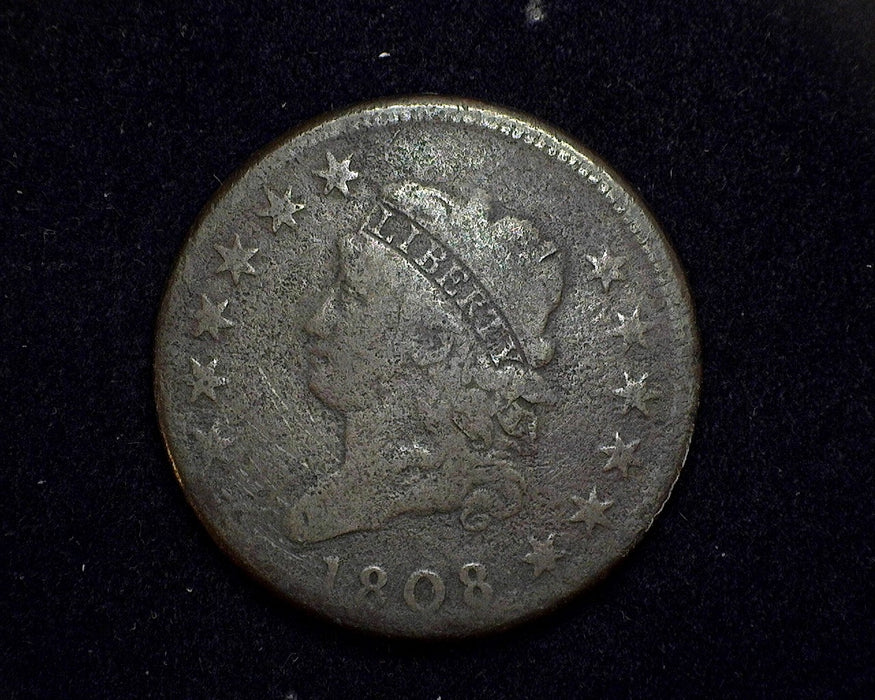 1808 Large Cent Classic Head Cent VG 12 stars - US Coin