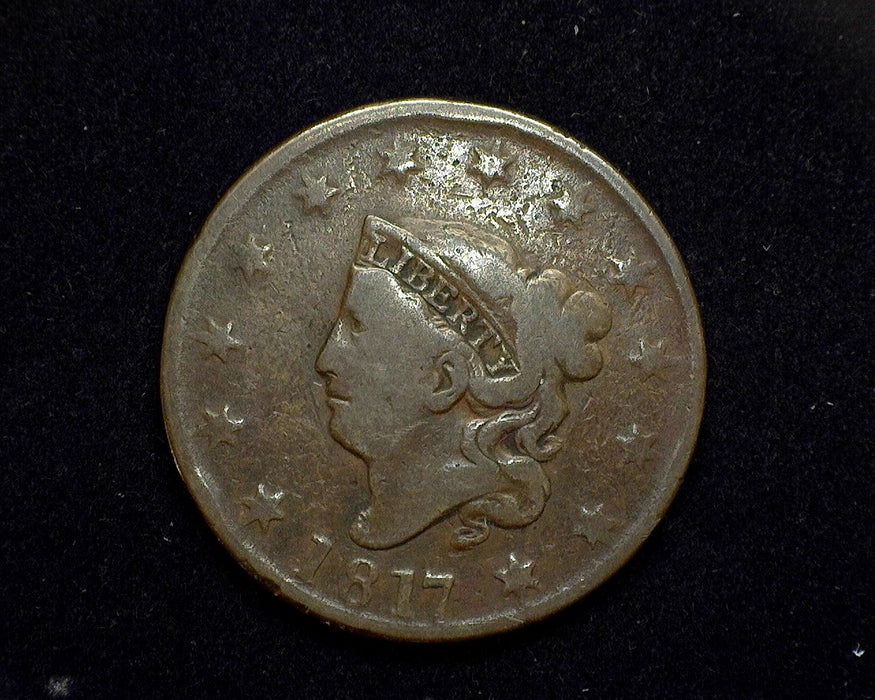 1817 Large Cent Coronet VG/F Close date 13 stars - US Coin