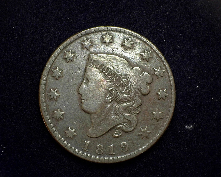 1819 Large Cent Coronet F Wide date - US Coin