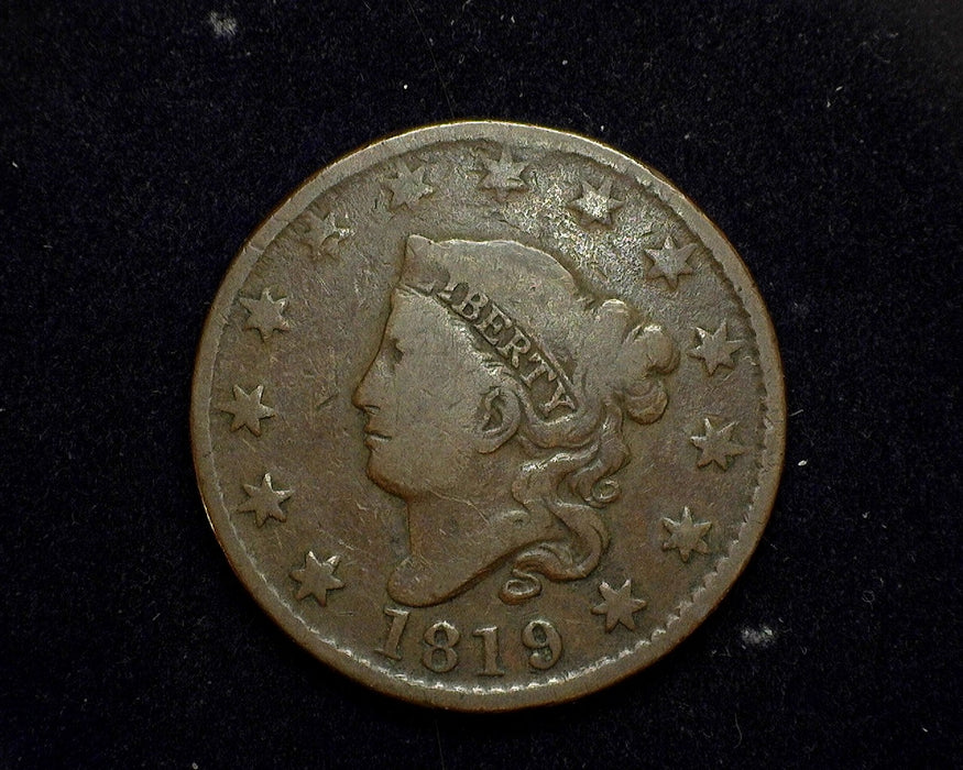 1819 Large Cent Coronet VG/F Large date - US Coin