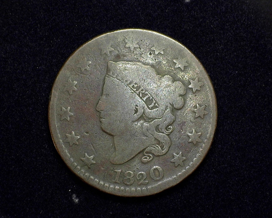 1820 Large Cent Coronet G Medium date curl in 2 - US Coin