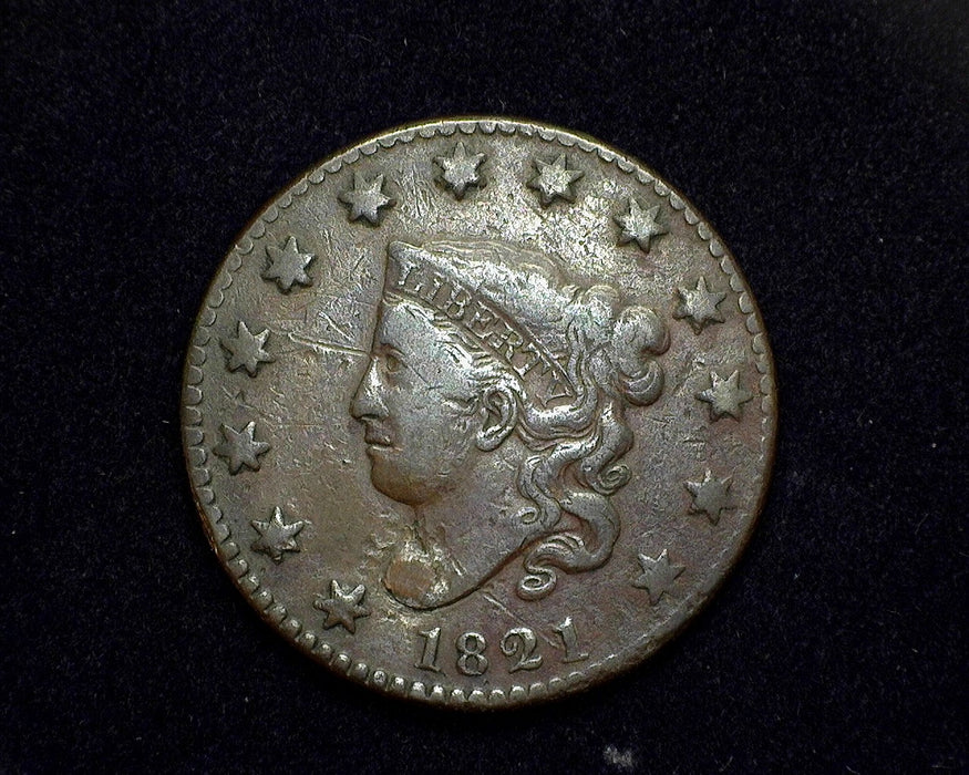 1821 Large Cent Coronet F - US Coin