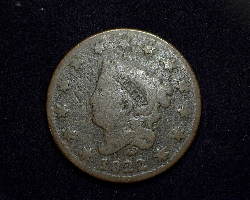 1822 Large Cent Coronet G Wide date - US Coin