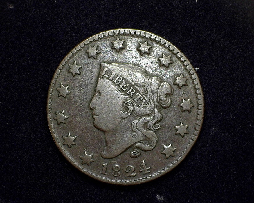 1824 Large Cent Coronet F Wide date - US Coin