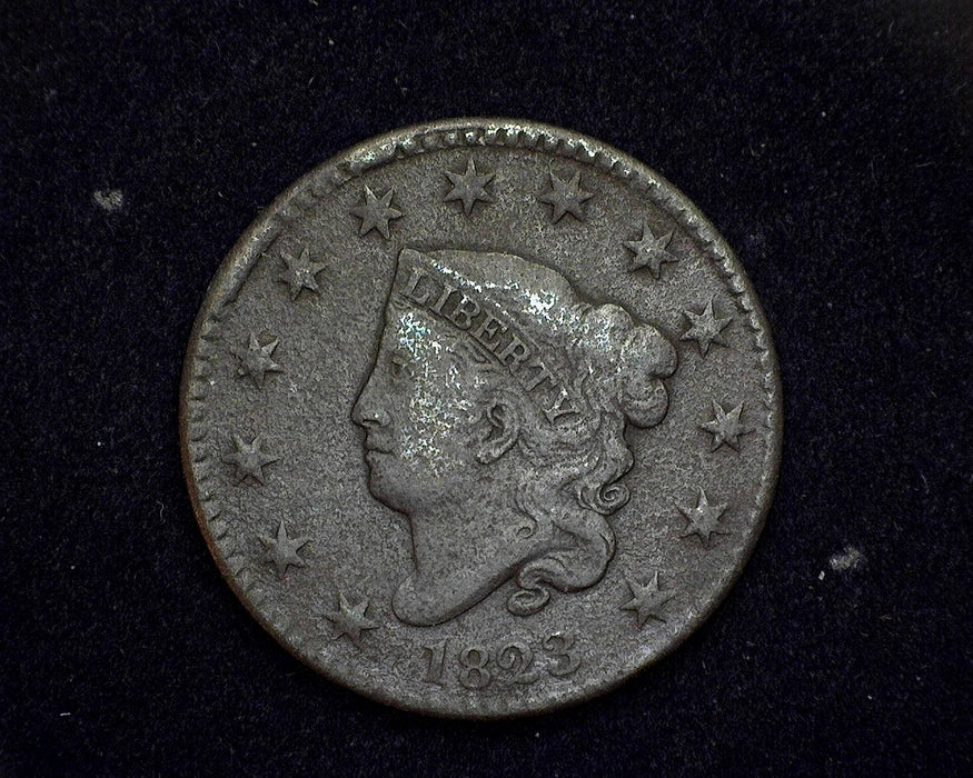 1823 Large Cent Coronet VG Porous - US Coin