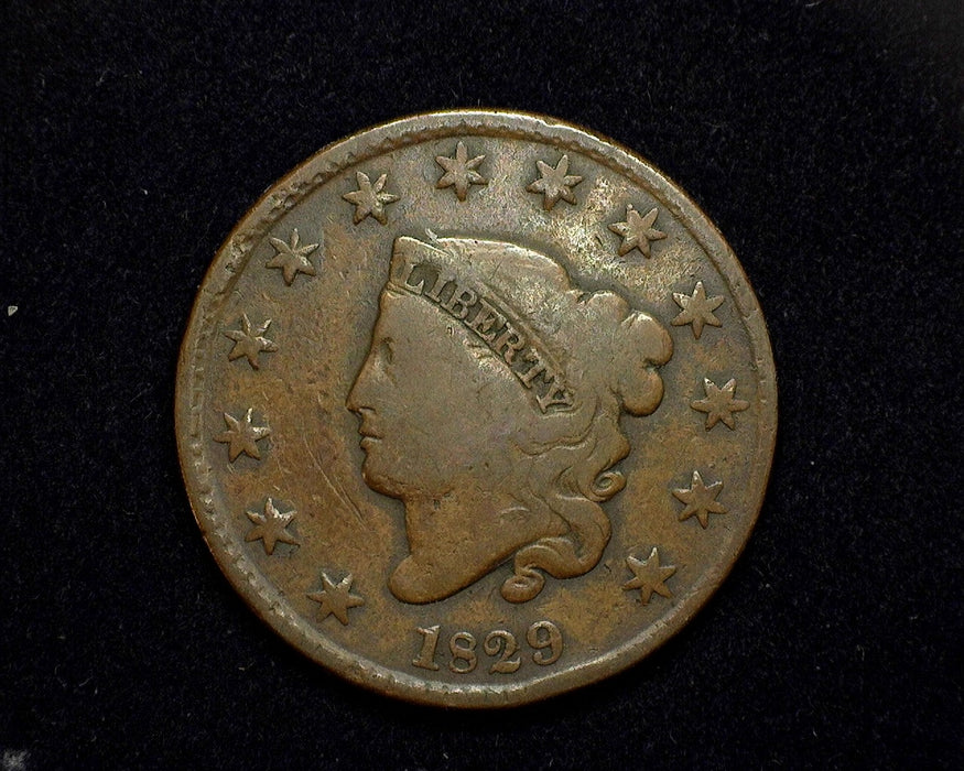 1829 Large Cent Coronet VG Large letters Hit on reverse - US Coin