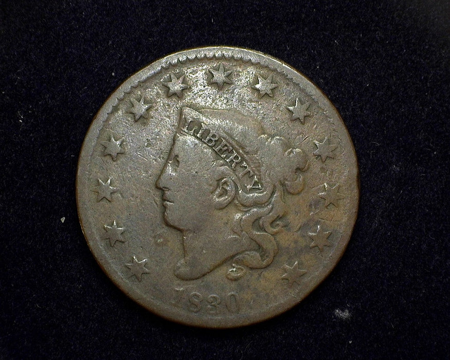 1830 Large Cent Coronet VG/F Medium letters - US Coin