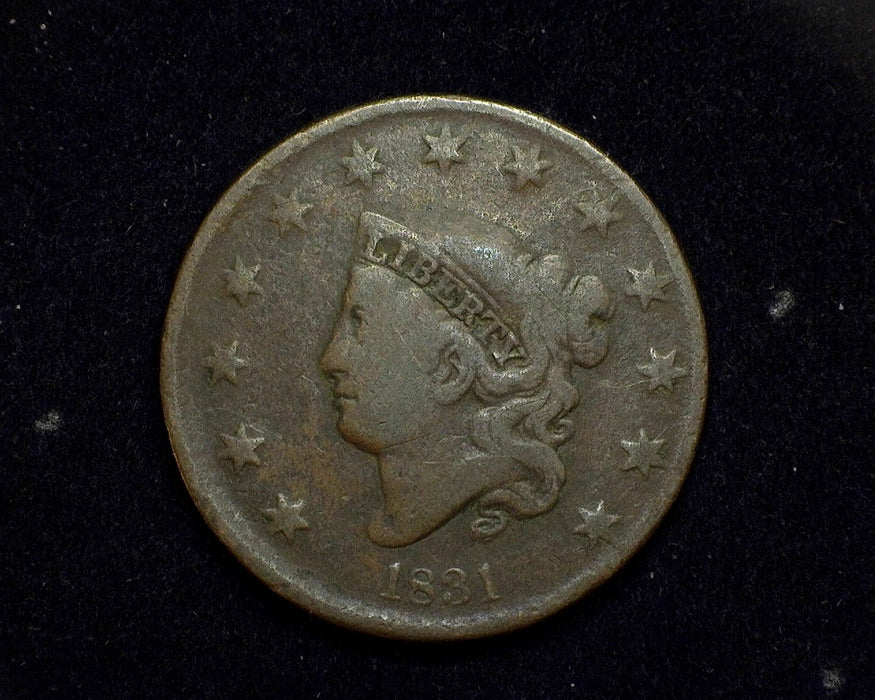 1831 Large Cent Coronet VG Medium letters - US Coin