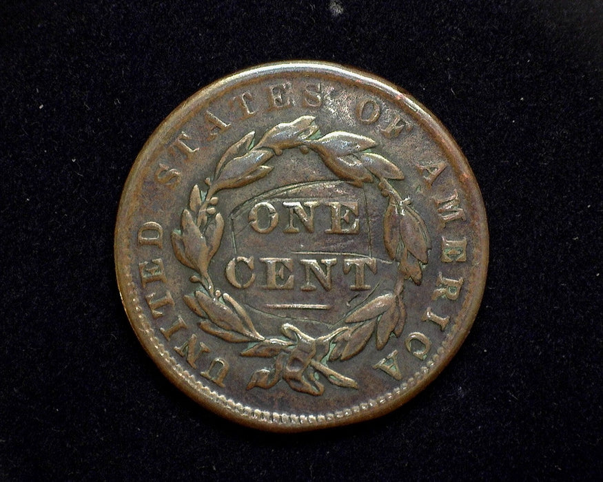 1837 Large Cent Matron VF Small letters Scratched - US Coin