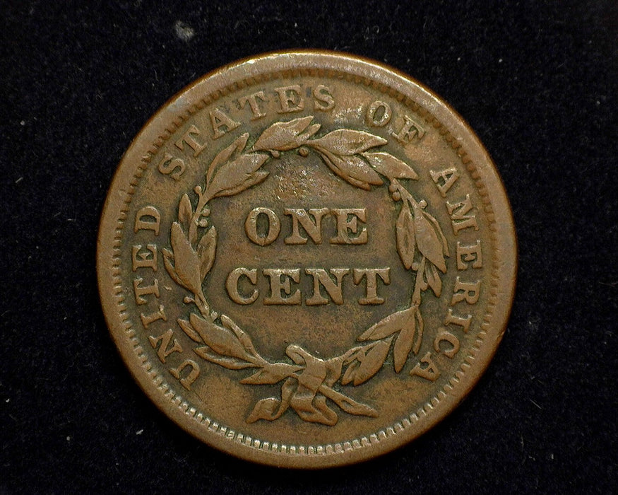 1842 Large Cent Braided Hair Cent F Large date - US Coin