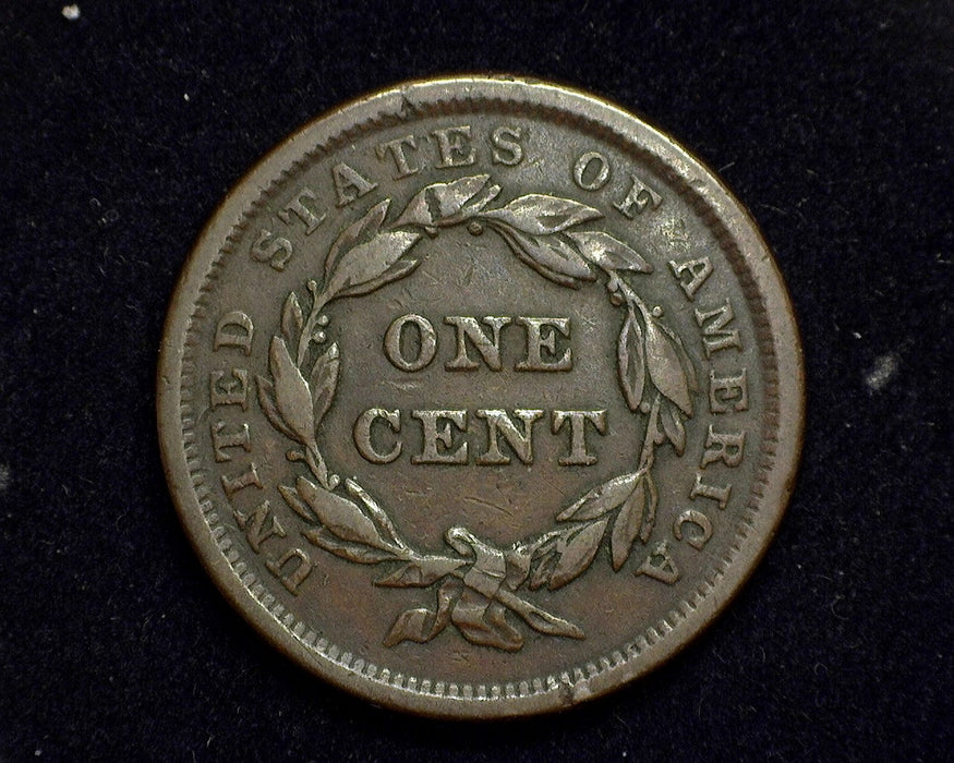 1843 Large Cent Braided Hair Cent F/VF Petite small 1 - US Coin