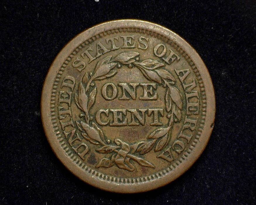 1843 Large Cent Braided Hair Cent VF Mature head - US Coin