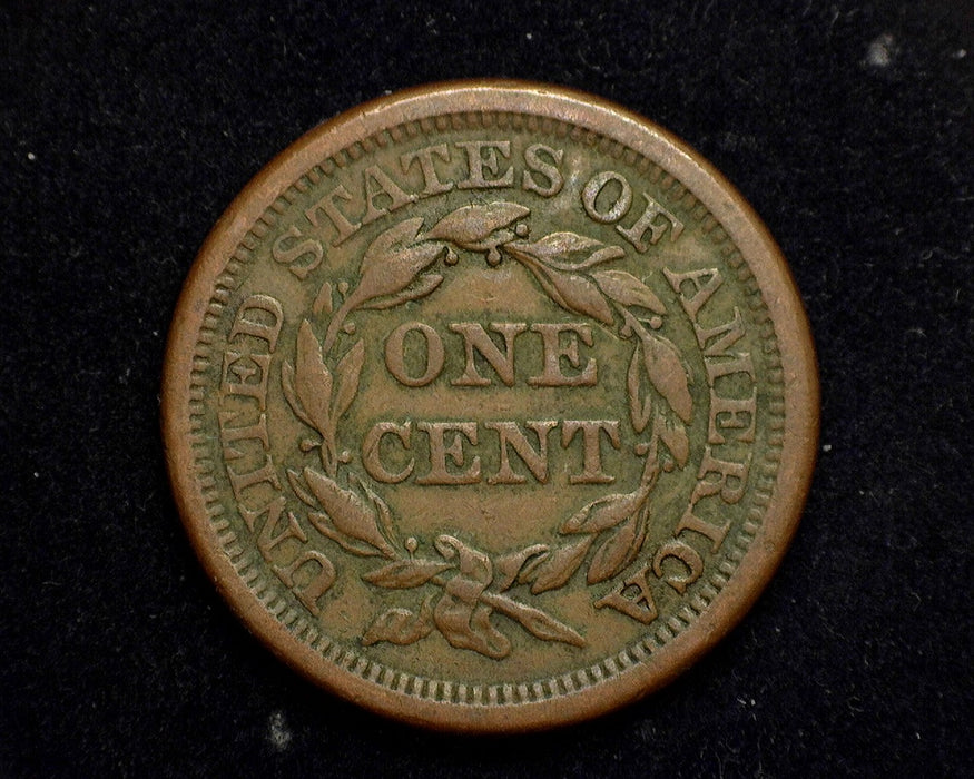 1856 Large Cent Braided Hair Cent VF/XF Upright - US Coin