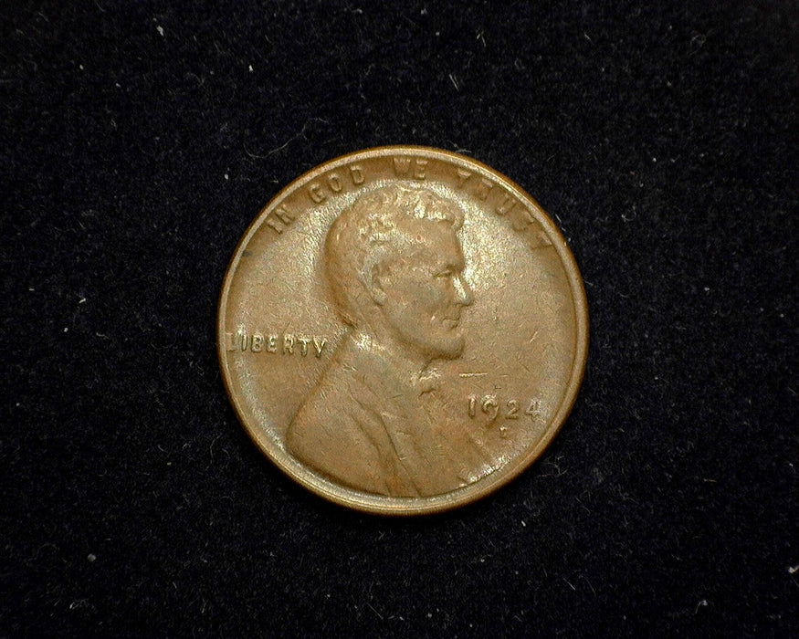 1924 D Lincoln Wheat Penny/Cent F - US Coin