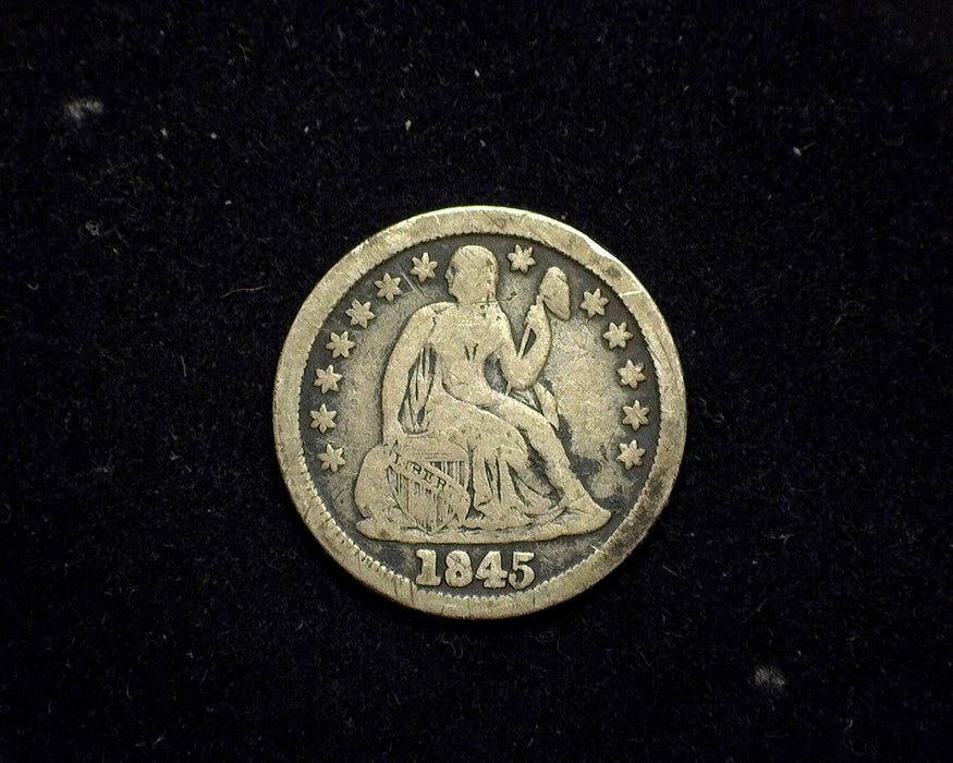 1845 Liberty Seated Dime F - US Coin