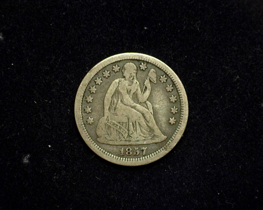 1857 Liberty Seated Dime F - US Coin