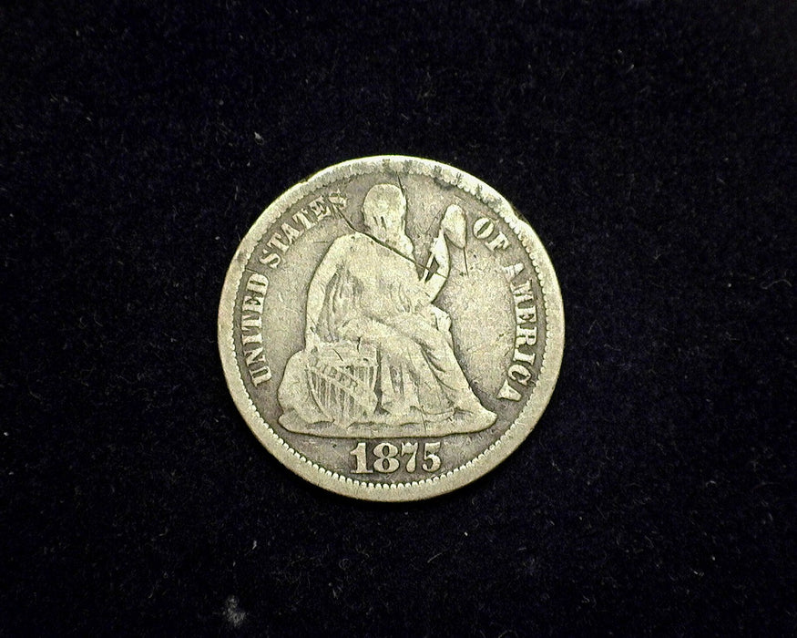 1875 Liberty Seated Dime F - US Coin