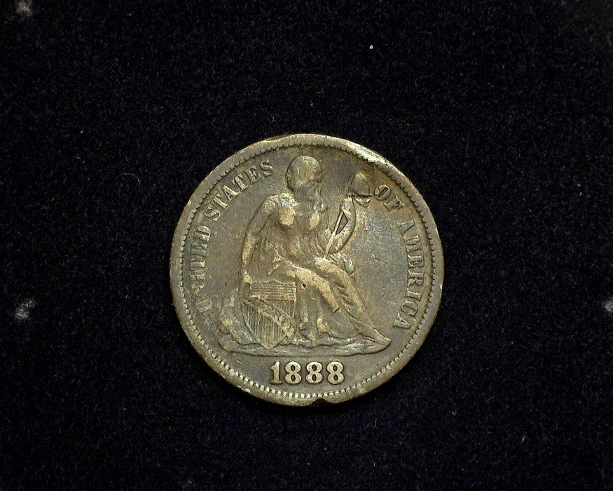 1888 Liberty Seated Dime F Damaged - US Coin