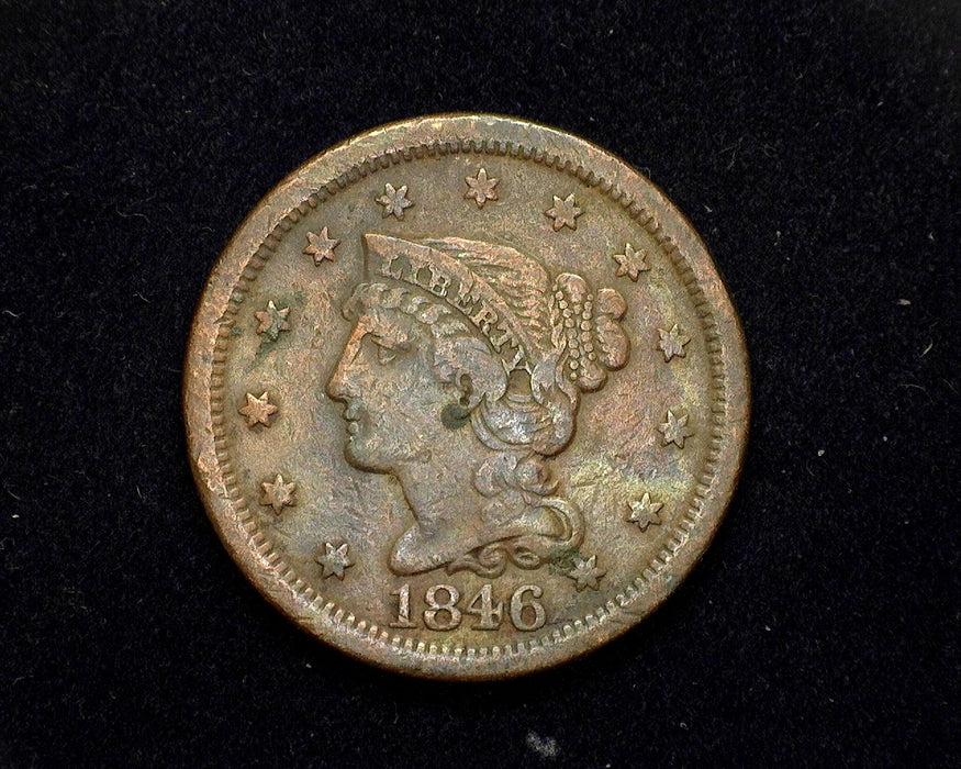 1846 Small date Large Cent Coronet F/VF Light corrosion - US Coin