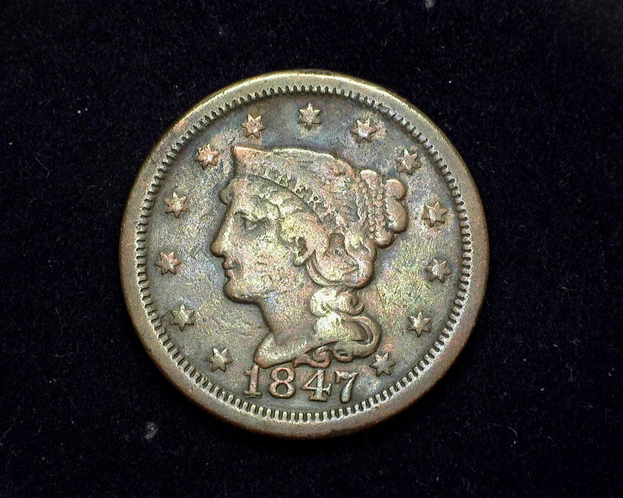 1847 Large Cent Coronet F - US Coin