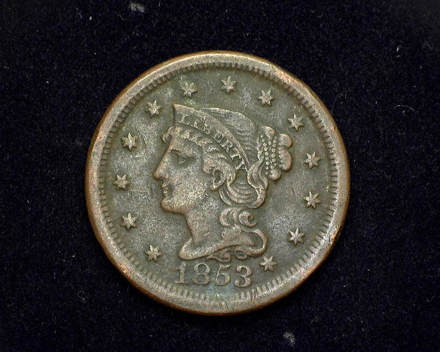 1853 Large Cent Coronet VF/XF - US Coin