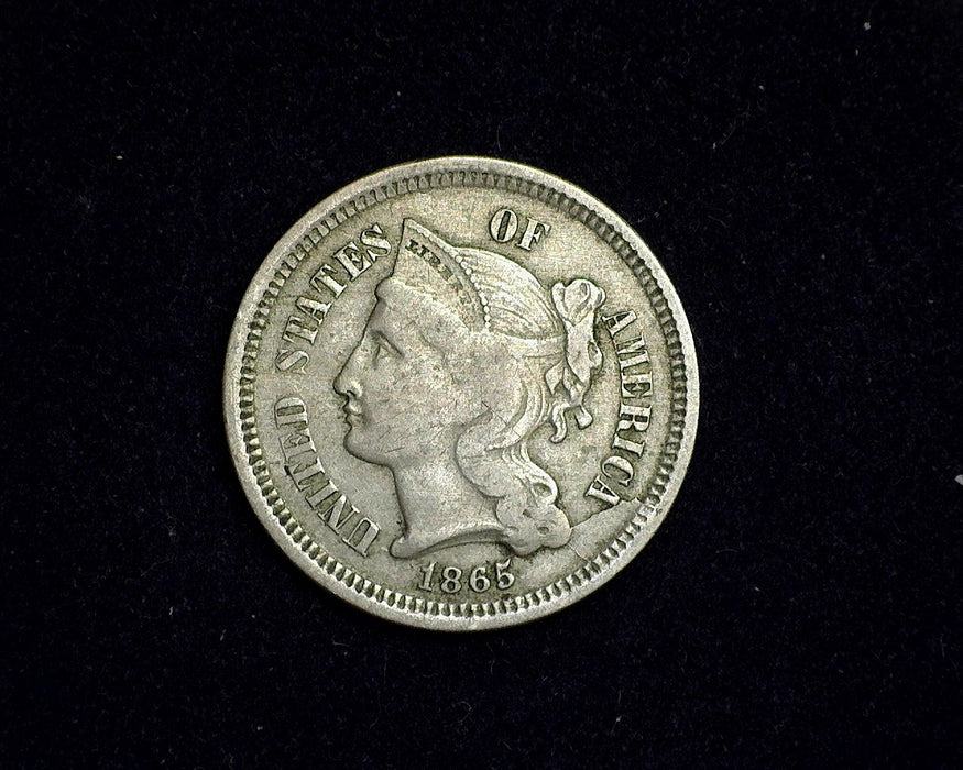 1865 Three Cent Nickel VG - US Coin