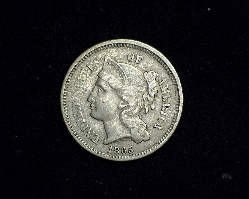 1865 Three Cent Nickel VF - US Coin