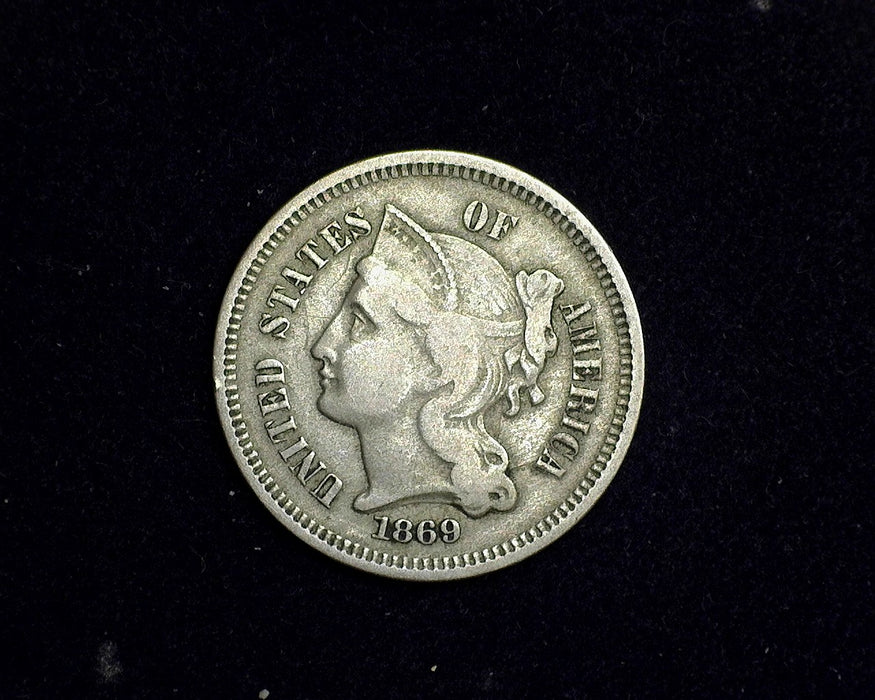 1869 Three Cent Nickel VF - US Coin