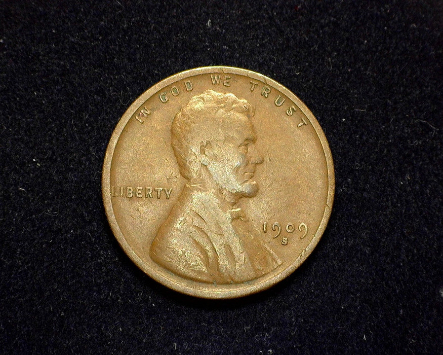 1909 S Lincoln Wheat Penny/Cent F - US Coin