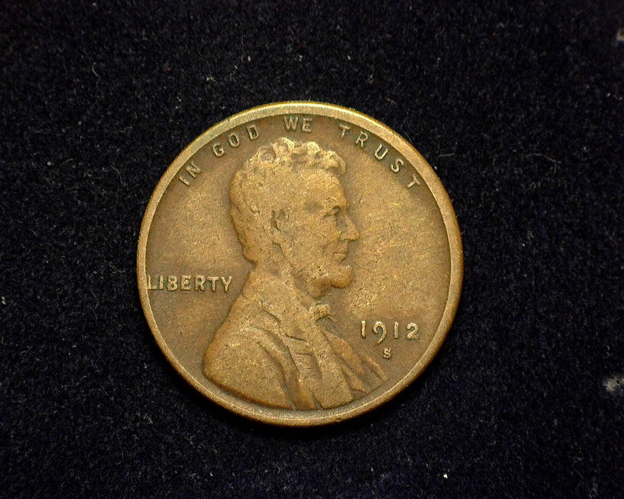 1912 S Lincoln Wheat Penny/Cent VG - US Coin