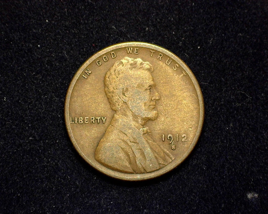 1912 S Lincoln Wheat Penny/Cent VG - US Coin