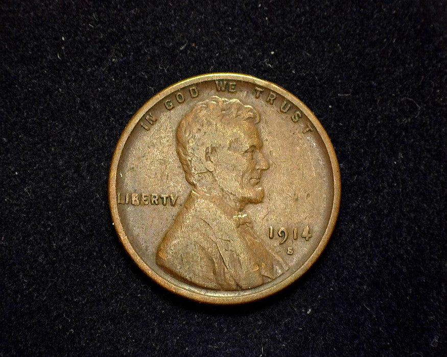 1914 S Lincoln Wheat Penny/Cent F - US Coin