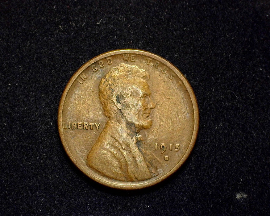 1915 S Lincoln Wheat Penny/Cent F - US Coin