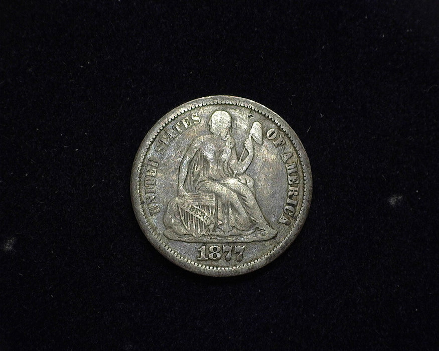 1877 CC Liberty Seated Dime F - US Coin