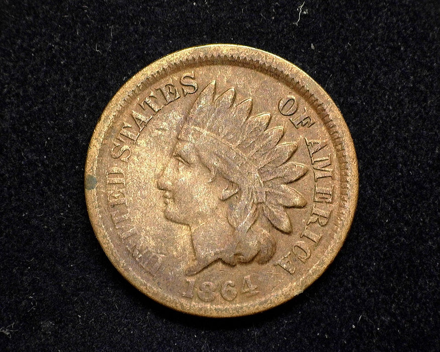 1864 Bronze Indian Head Penny/Cent F - US Coin