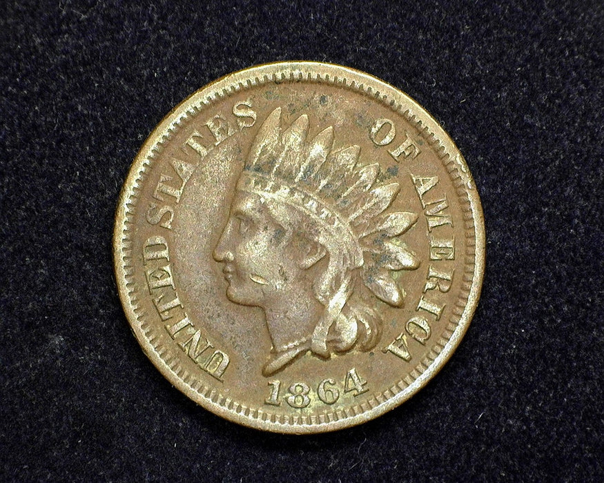 1864 Bronze Indian Head Penny/Cent F - US Coin