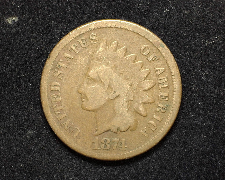 1874 Indian Head Penny/Cent G - US Coin