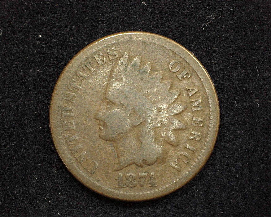 1874 Indian Head Penny/Cent G - US Coin